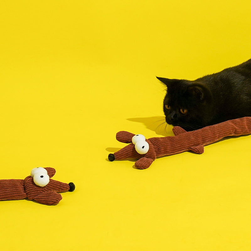 zeze Baguette de Jeu Interactive pour Chat Modèle Teckel avec Papier Crinkle