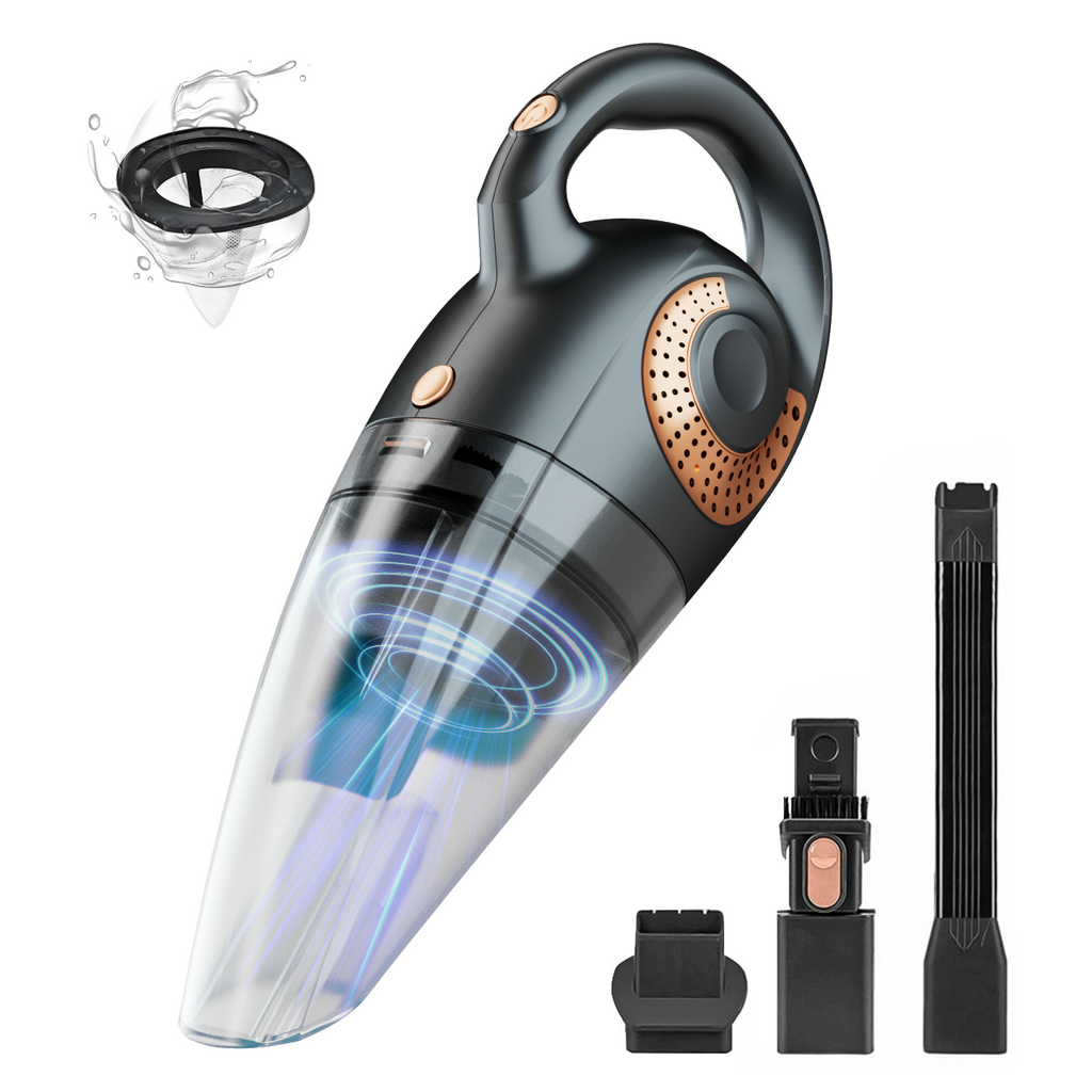 ATSHARK Aspirateur à Main Sans Fil Rechargeable, Puissance d'Aspiration 6000 Pa, Autonomie de 30 min Aspirateur Silencieux pour Voiture/Maison/Animaux, XL-620B