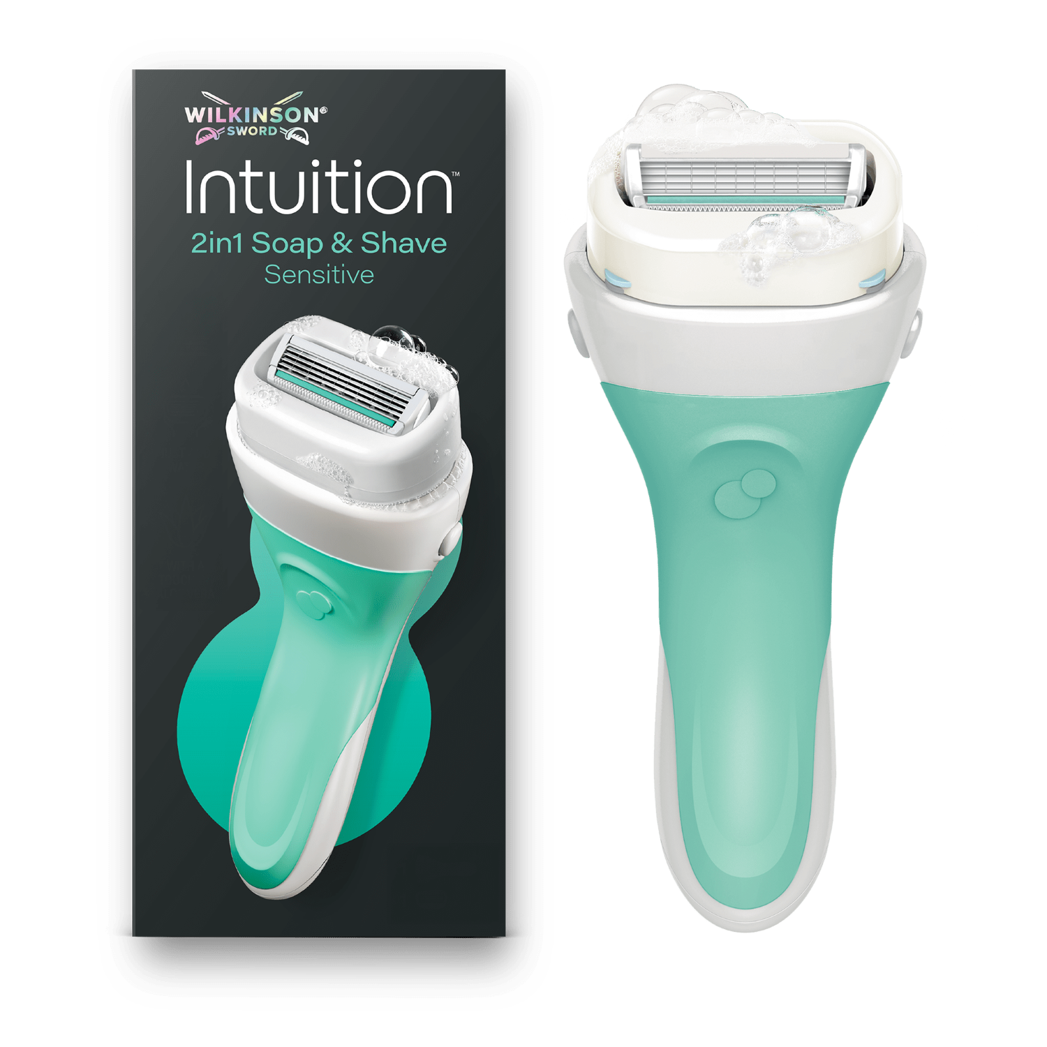 Wilkinson Sword Intuition 2-en-1 - Savon & Rasoir Sensitive Femme - 1 Manche + 1 Recharge