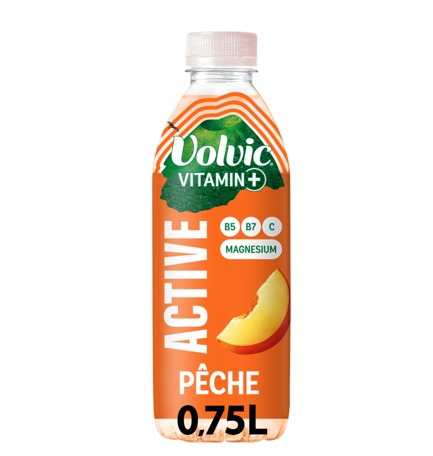 VOLVIC Eau Plate Aromatisée Pêche Vitamin+ Active 75cl