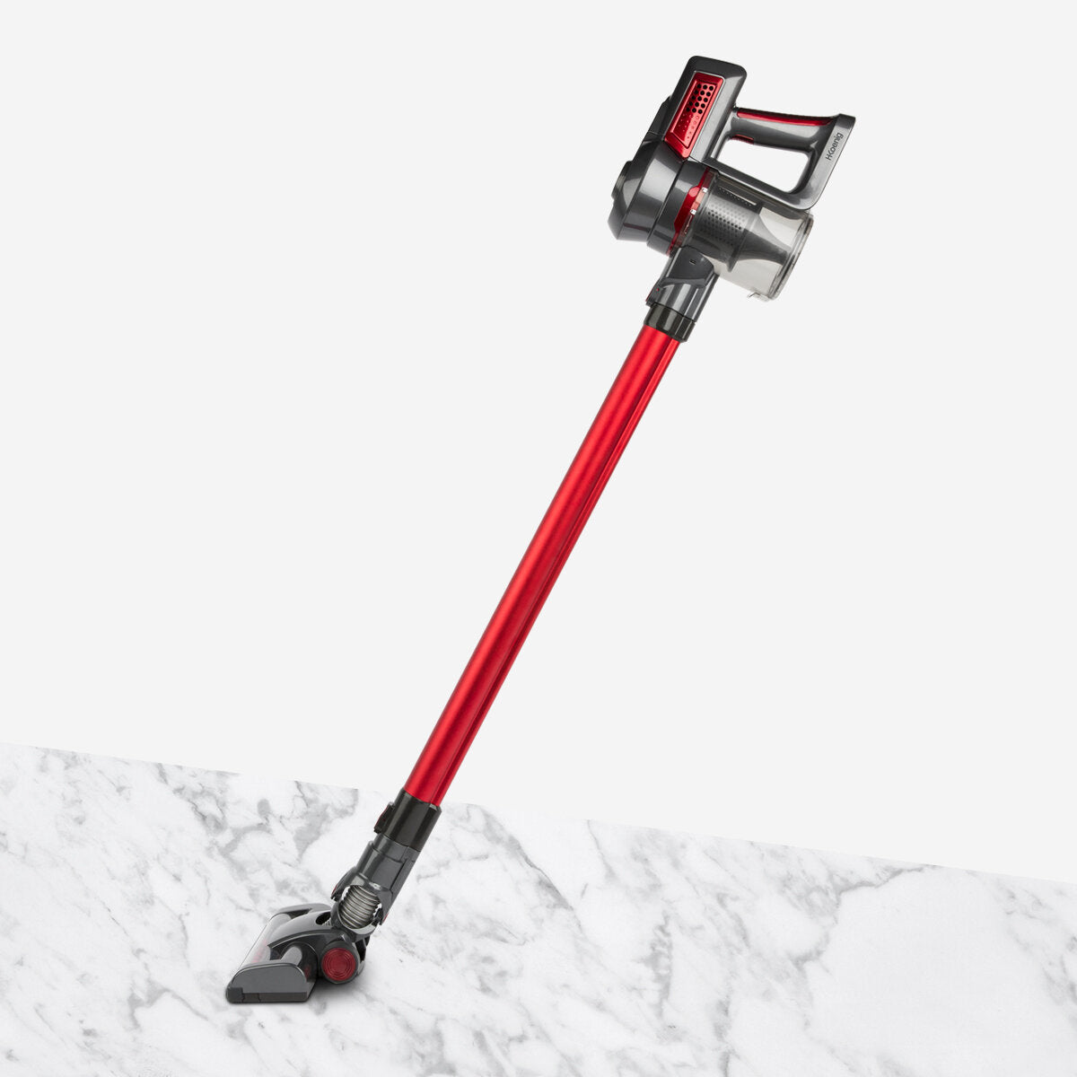 Aspirateur balai HKoenig UP600 Powerclean sans fil 2 en 1 Rouge et Gris