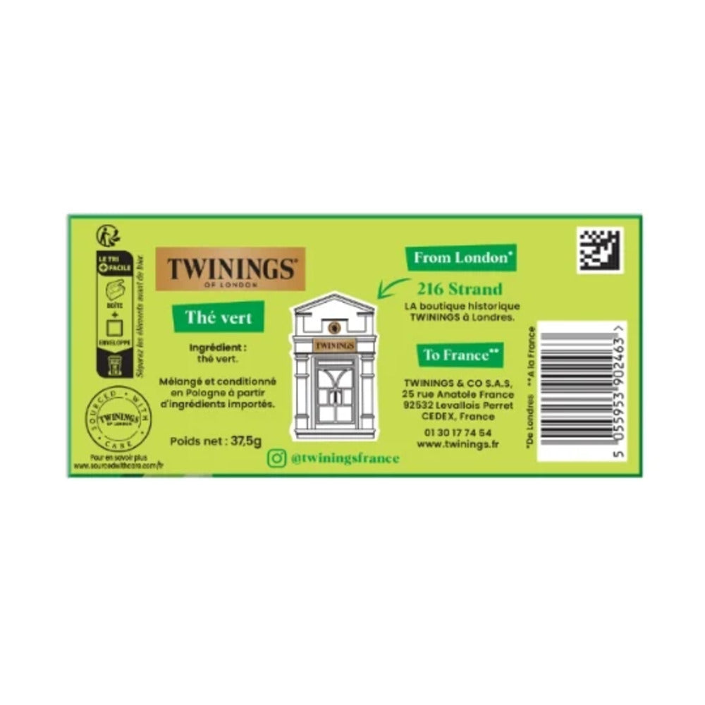 Twinings thé vert pur - 25 sachets 37 g