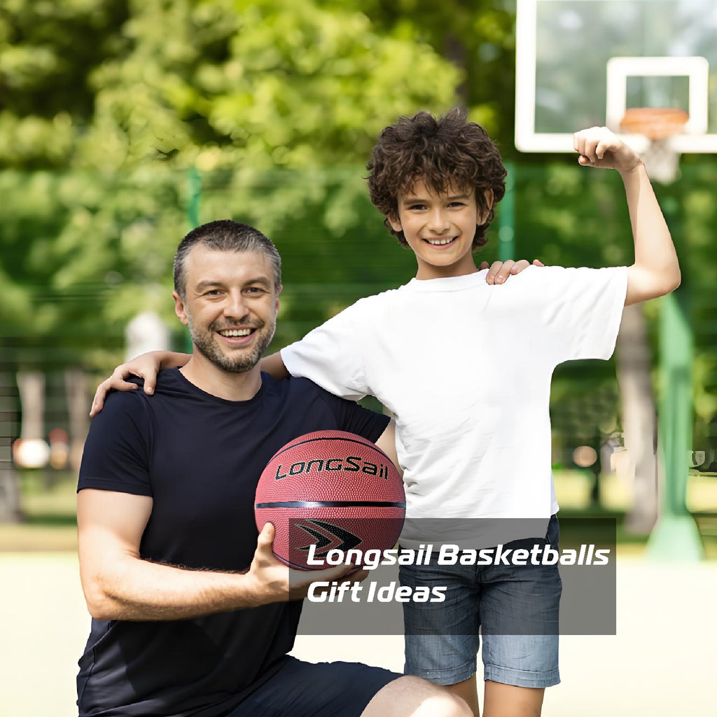 LONGSAIL Ballon de basket-ball en caoutchouc de haute qualité 27,5 po Taille n° 5 Brun rougeâtre