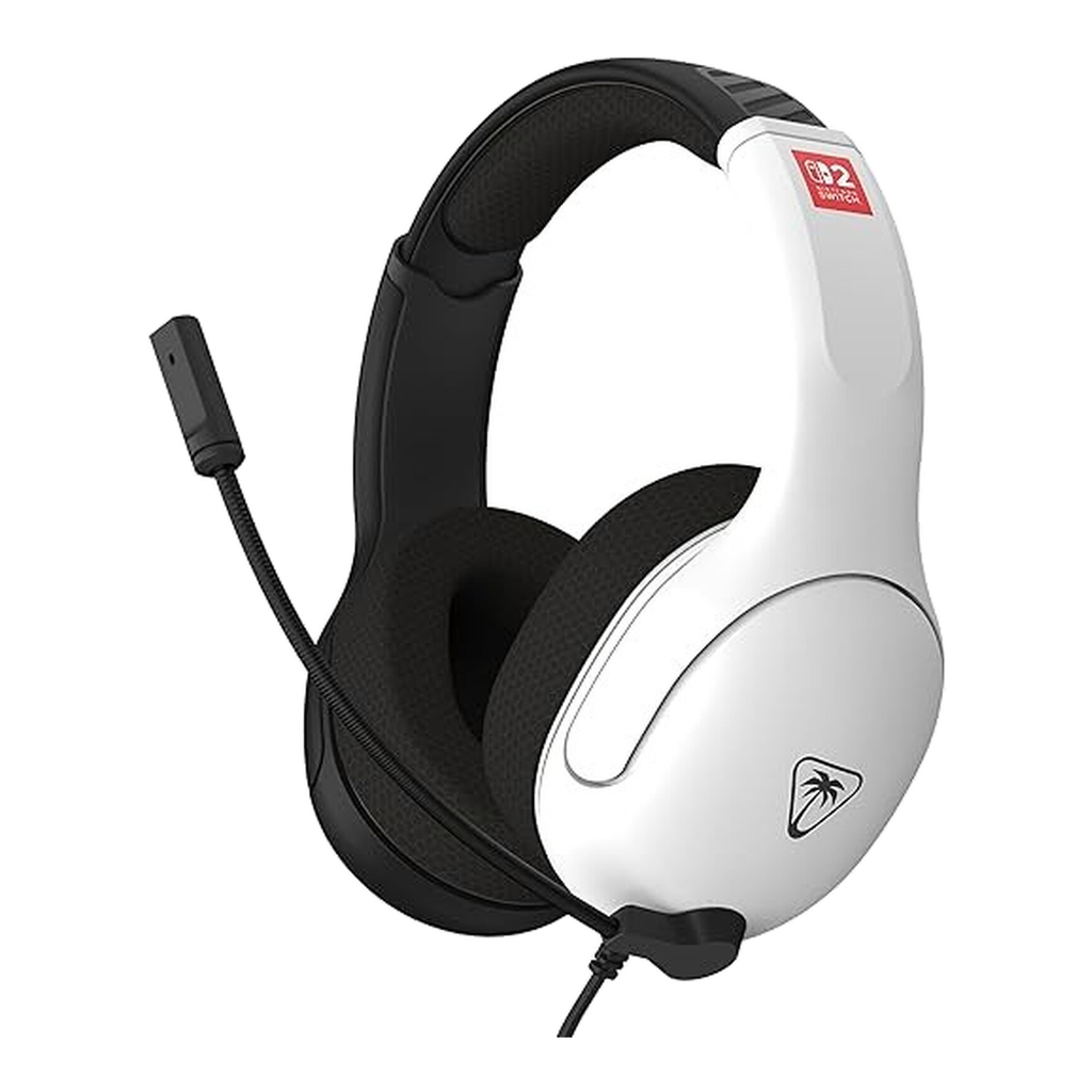 TURTLE BEACH Airlite Fit Casque Gaming Filaire (Prise 3.5mm) - Micro Muet par Basculement - Nintendo Switch 2, Switch, Switch OLED, Switch Lite, PC & Mobile - Noir/Blanc