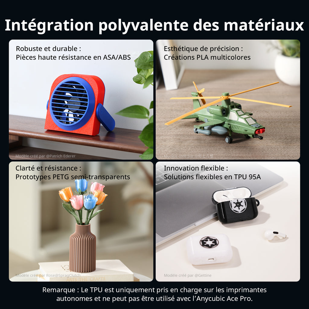 ANYCUBICxnotre partenaire Imprimantes 3D Kobra S1 Combo 250*250*250 mm Vitesse d'impression jusqu'à 600 mm/s