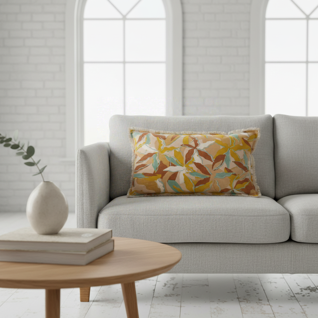 HOUSSE de COUSSIN IMPRIME ALINA DRAGEE