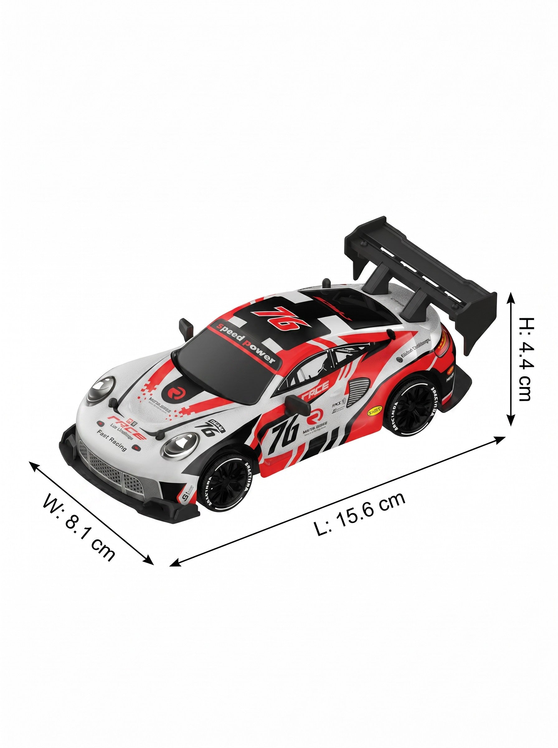 Voiture de Drift RC 4WD Haute Vitesse 1:24, 2,4 g, Moteur 25000 RPM, Pneus de Drift et Lumières LED, Cadeau de Course Intérieure de 50 m pour Enfants et Adolescents, One Piece en Blanc