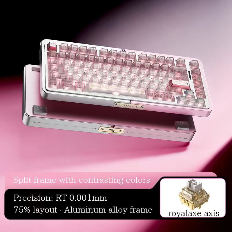 Royalaxe E75 Clavier de jeu personnalisable à effet Hall