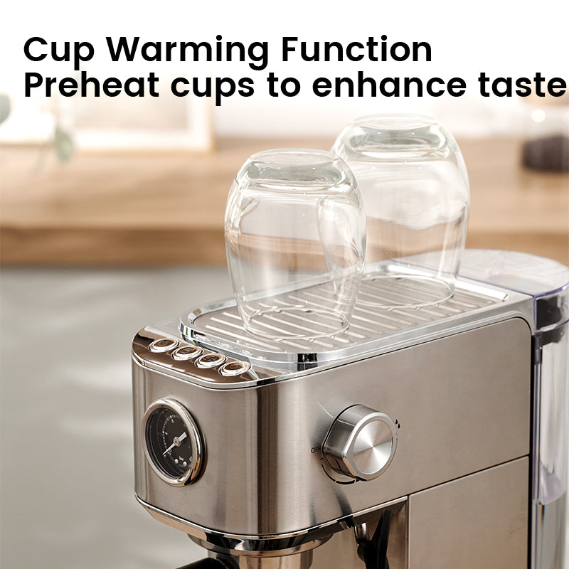 ochama Machine À Espresso Semi‑Automatique, Extraction Haute Pression 20Bar, Réservoir D’eau Amovible 0,9L, Fonction Réchauffage Des Tasses