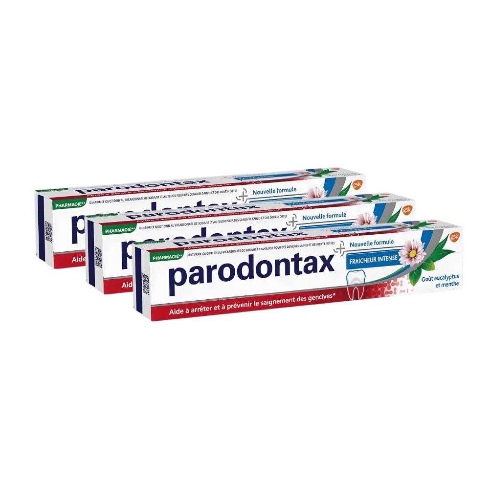 parodontax Dentifrice Fraîcheur Intense 75 ml - Lot de 3 (3 x 75 ml = 3 tubes)