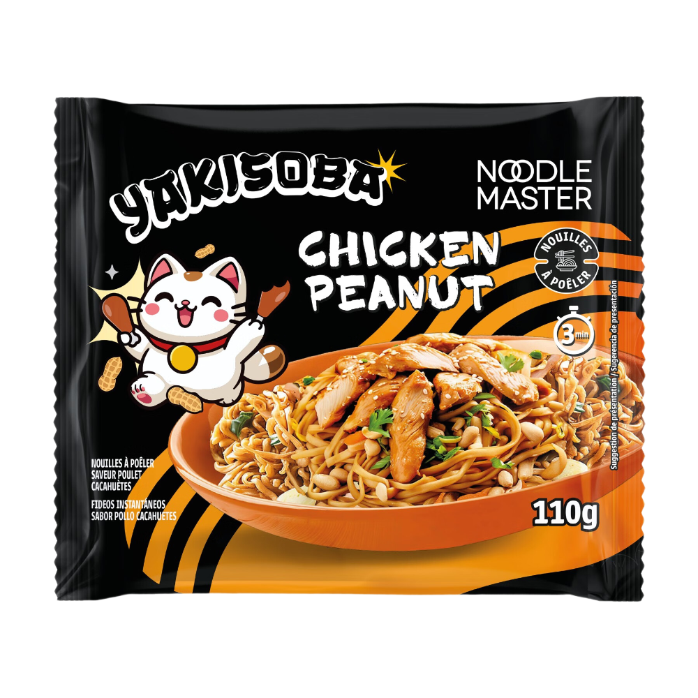 NOODLE MASTER Yakisoba saveur poulet cacahuetes 110g
