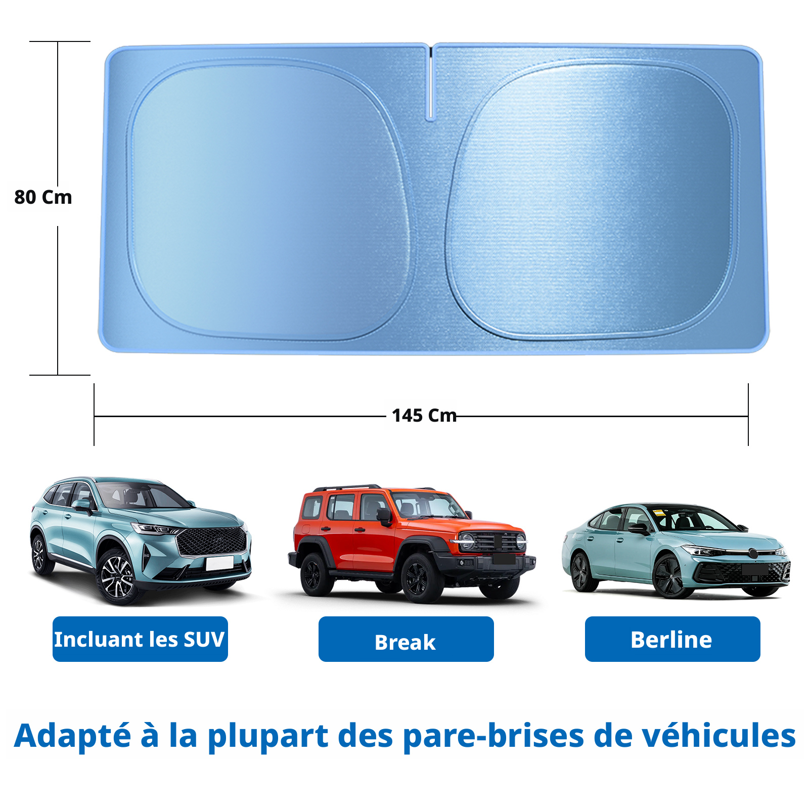 Pare-soleil pour pare-brise Itutn — Édition améliorée Titanium-Ice | Refroidissement supérieur et blocage thermique avancé | Compatible avec voitures, SUV, crossovers