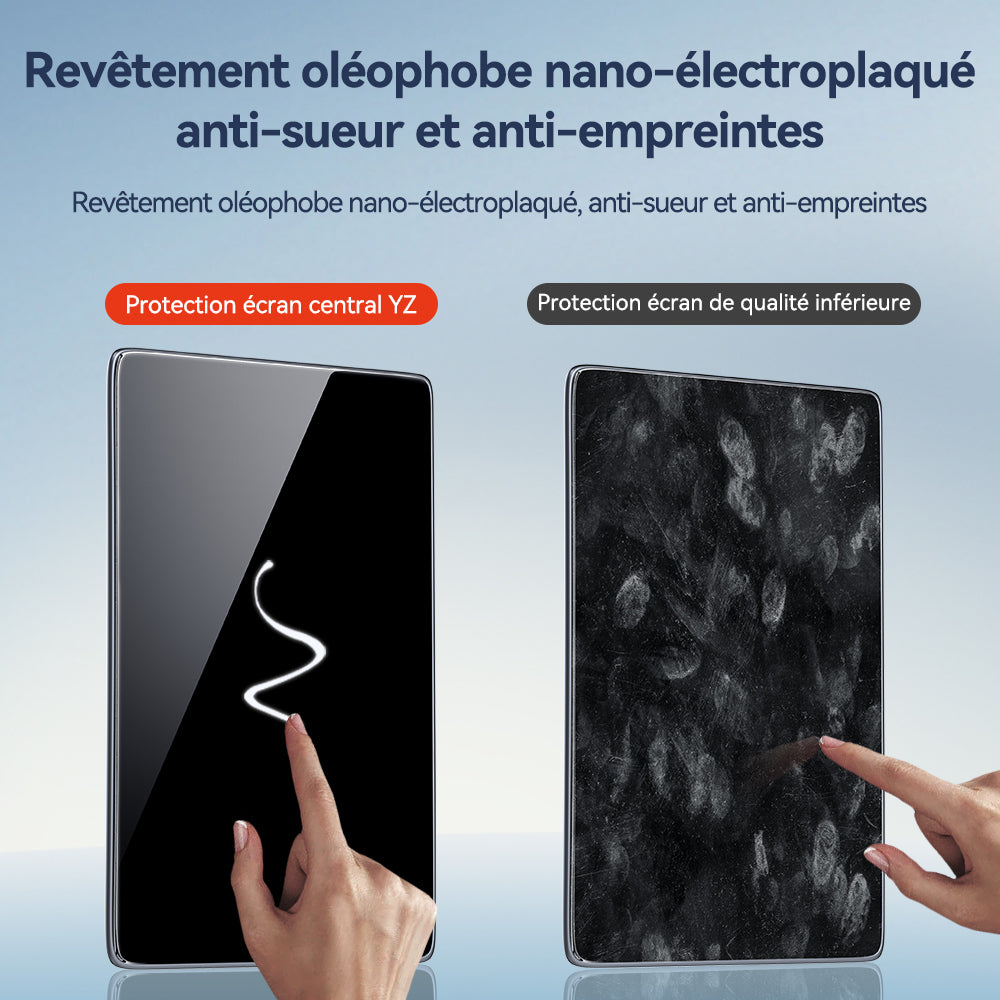 YZ protecteur d'écran en verre trempé avant 15,4 pouces & arrière 8 pouces compatible pour Tesla Model 3 Highland 2024-2026 & Model Y Juniper 2025