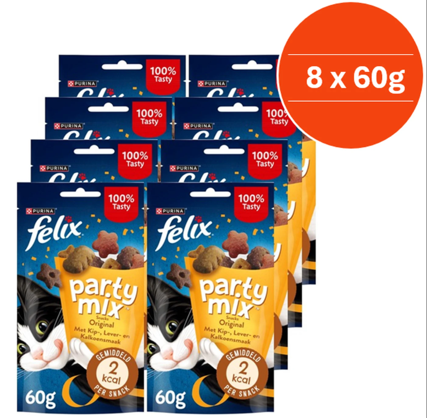 Felix Friandises pour chats Party Mix Original 8*60 g