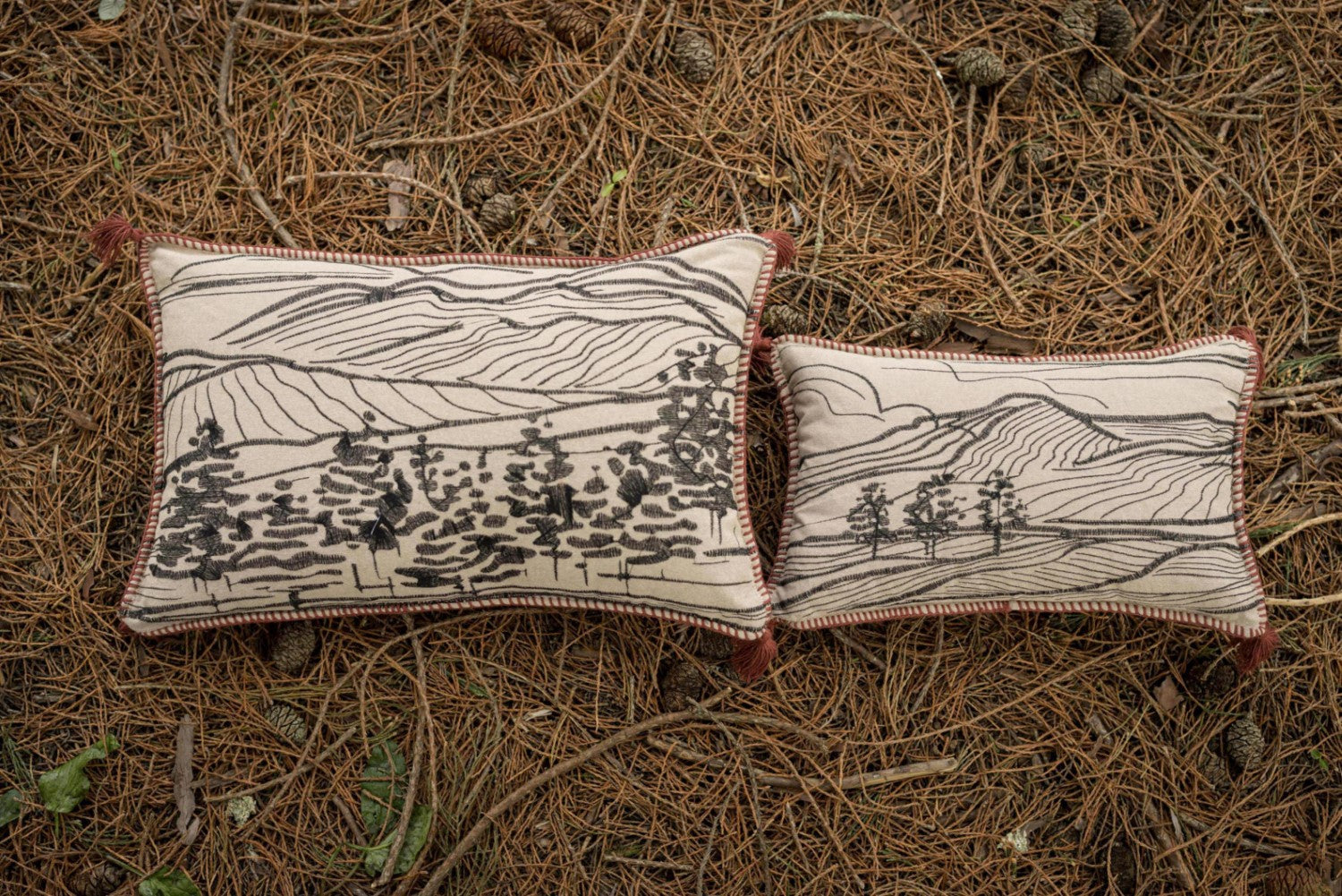 Vivaraise DUSKO HOUSSE DE COUSSIN BRODE SIENNE