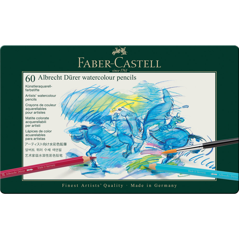 FABER-CASTELL Albrecht Dürer Boîte en métal de 60 crayons aquarellables