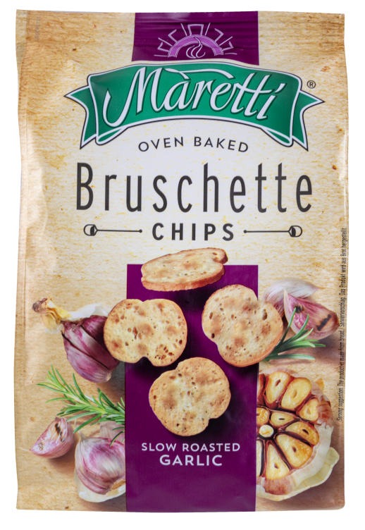 Maretti Chips Bruschette à l'Ail Rôti Lentement, 150 g