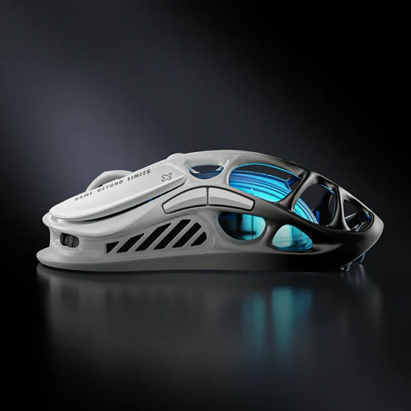 Souris gaming sans fil GravaStar Mercury M1 Pro, 26 000 DPI, taux d'interrogation 4K, capteur PAW3395, ultra-légère (88 g), Bluetooth/2,4 G/filaire, RGB, 5 boutons programmables - Noir dégradé