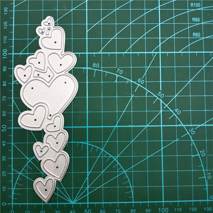 WhereHike Matrices de découpe Cœurs d'amour pour création de cartes, Matrices de découpe en métal Cœurs d'amour, Matrices de découpe Félicitations