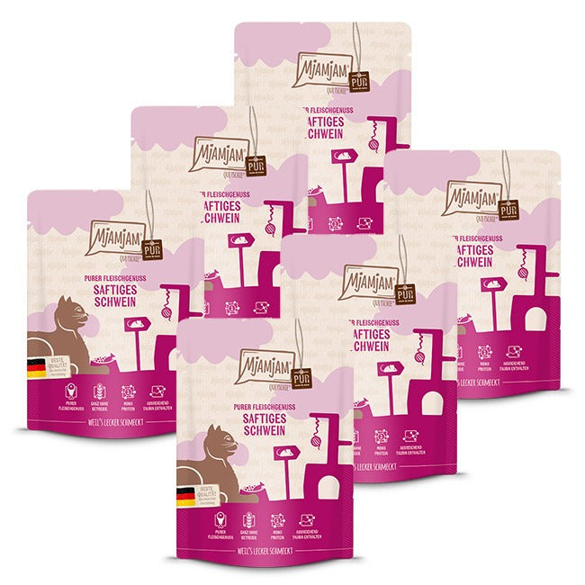 [Peut être servi frais pour l'été] MjAMjAM Quetschie Pur Nourriture humide pour chat au porc 300 g x 6