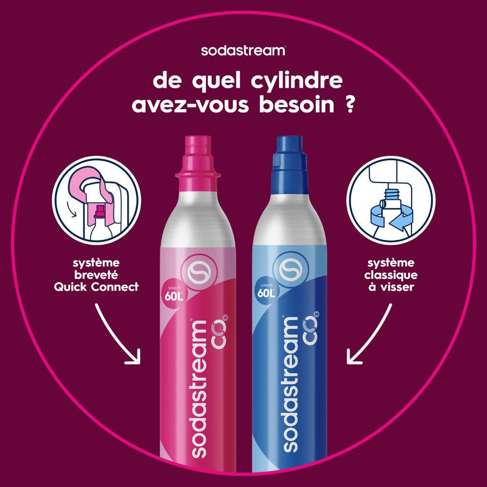 SodaStream Recharge Supplémentaire CO2 60L à Visser | Triple Contrôle Qualité