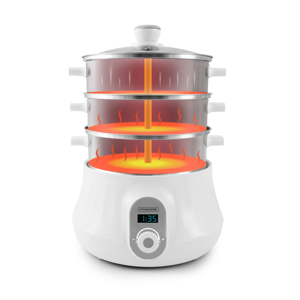 KitchenCook MULTI STEAM 9 - Cuiseur vapeur électrique en acier inoxydable