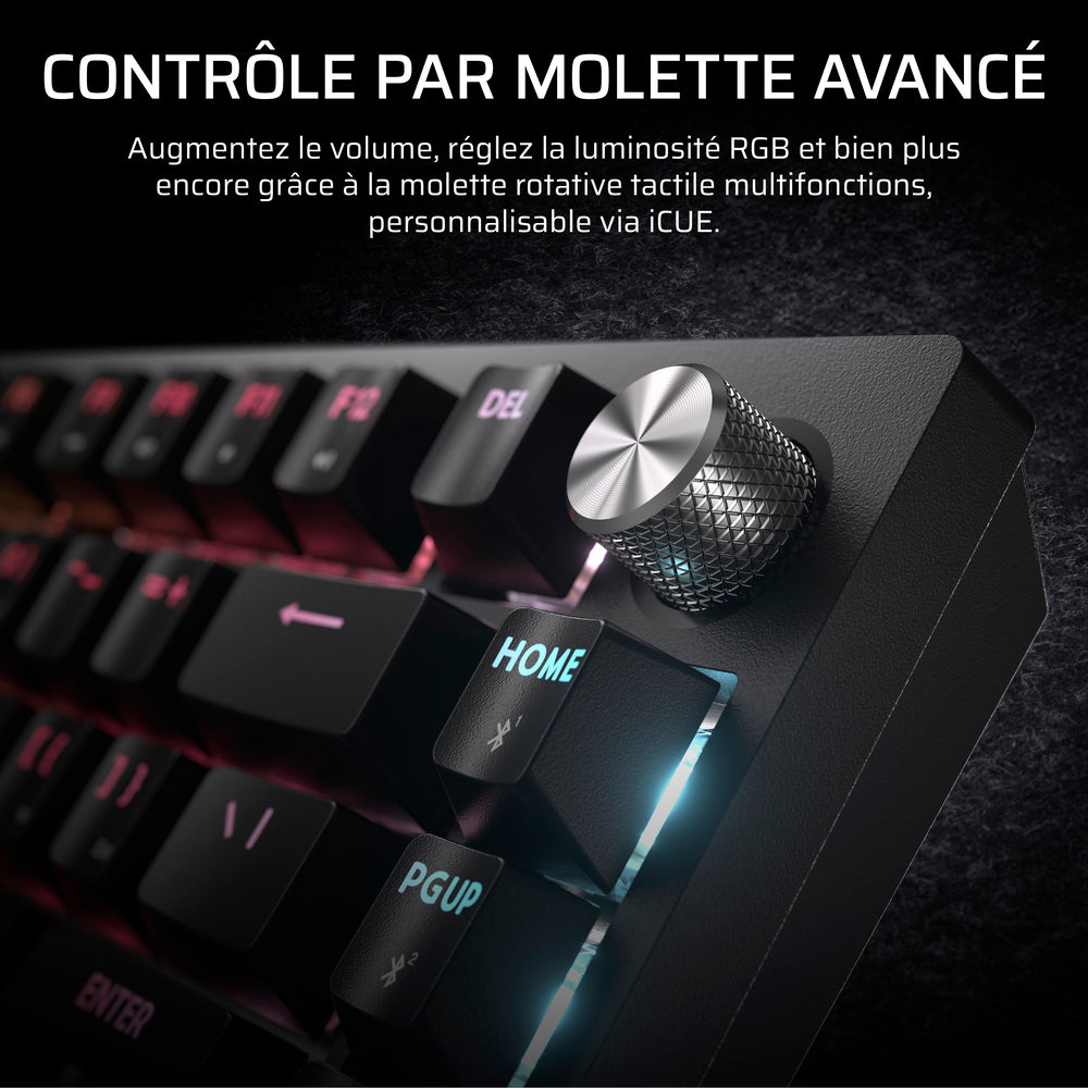 CORSAIR K65 Plus Clavier Gaming Mécanique (MLX Fusion) sans fil RGB 75% - AZERTY - Noir