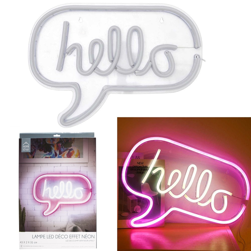 HOME DECO FACTORY Lampe LED à effet néon USB HELLO M4