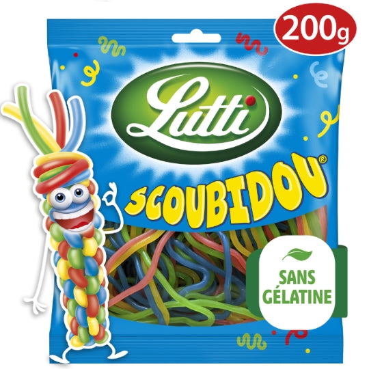Lutti Scoubidou Bonbons Tubes Moelleux Multigoûts 200 g