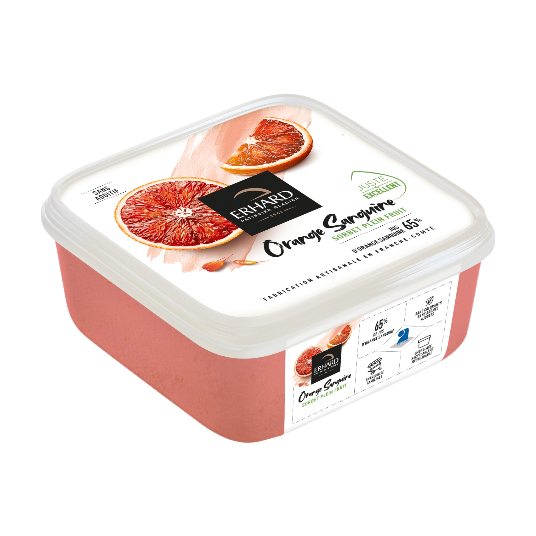 Erhard Sorbet plein fruit orange sanguine - 488 g