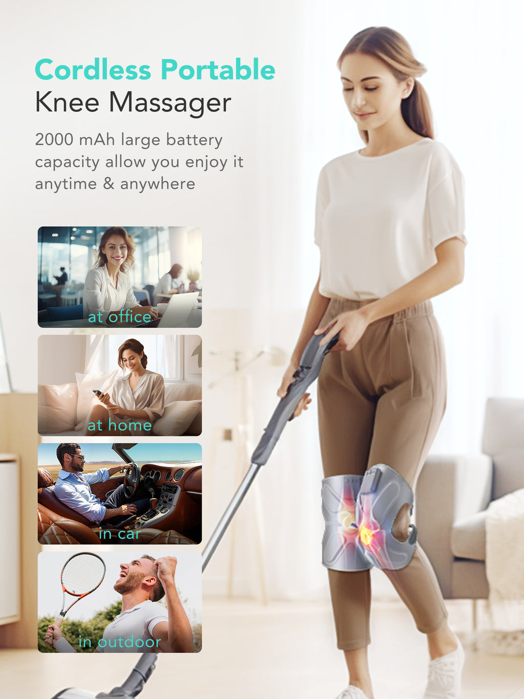 SKG W3 Pro Genouillère chauffante de massage avec fonction de vibration