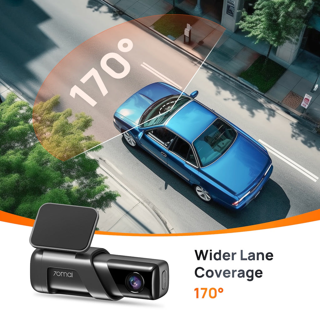70mai Caméra embarquée M500 Ultra HD 1944P Avec stockage eMMC 64 Go intégré, champ de vision ultra-large 170°, vision nocturne HDR, GPS intégré et suivi d'itinéraire, ADAS
