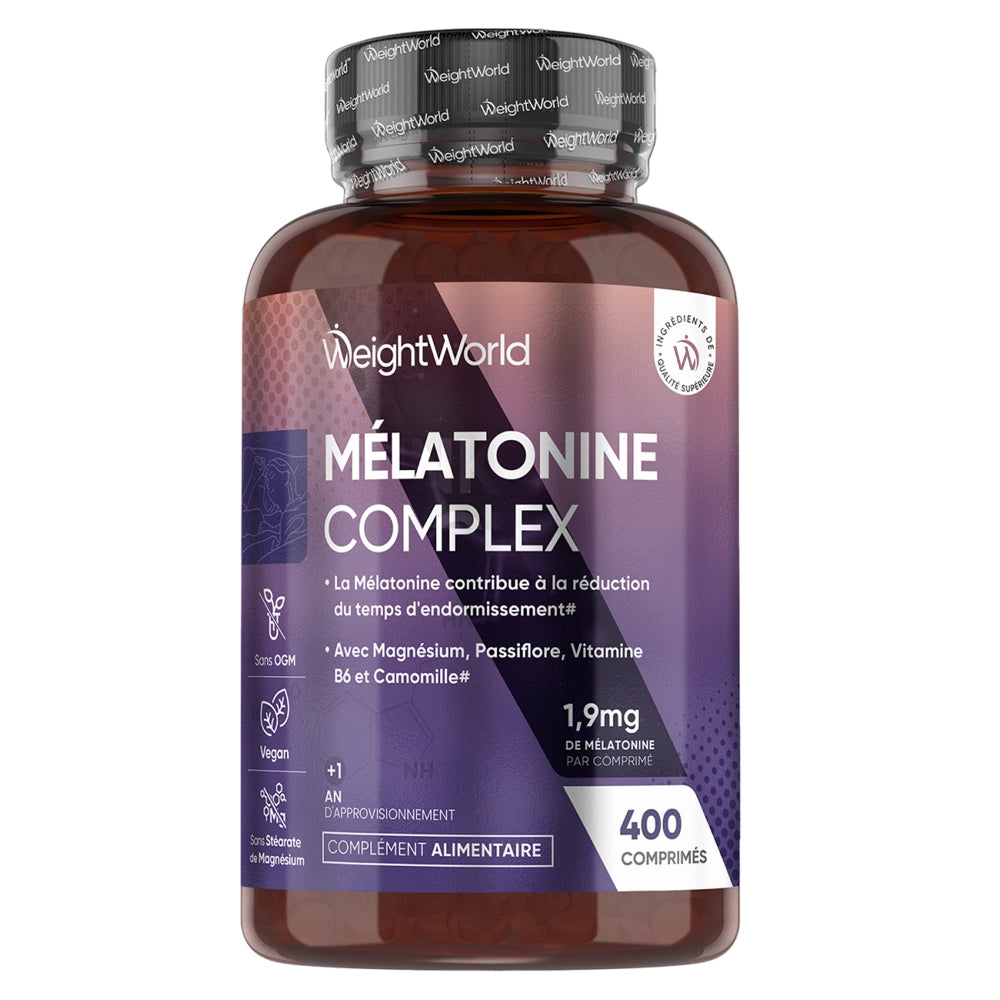 WeightWorld Complexe de mélatonine 1,9 mg 400 comprimés
