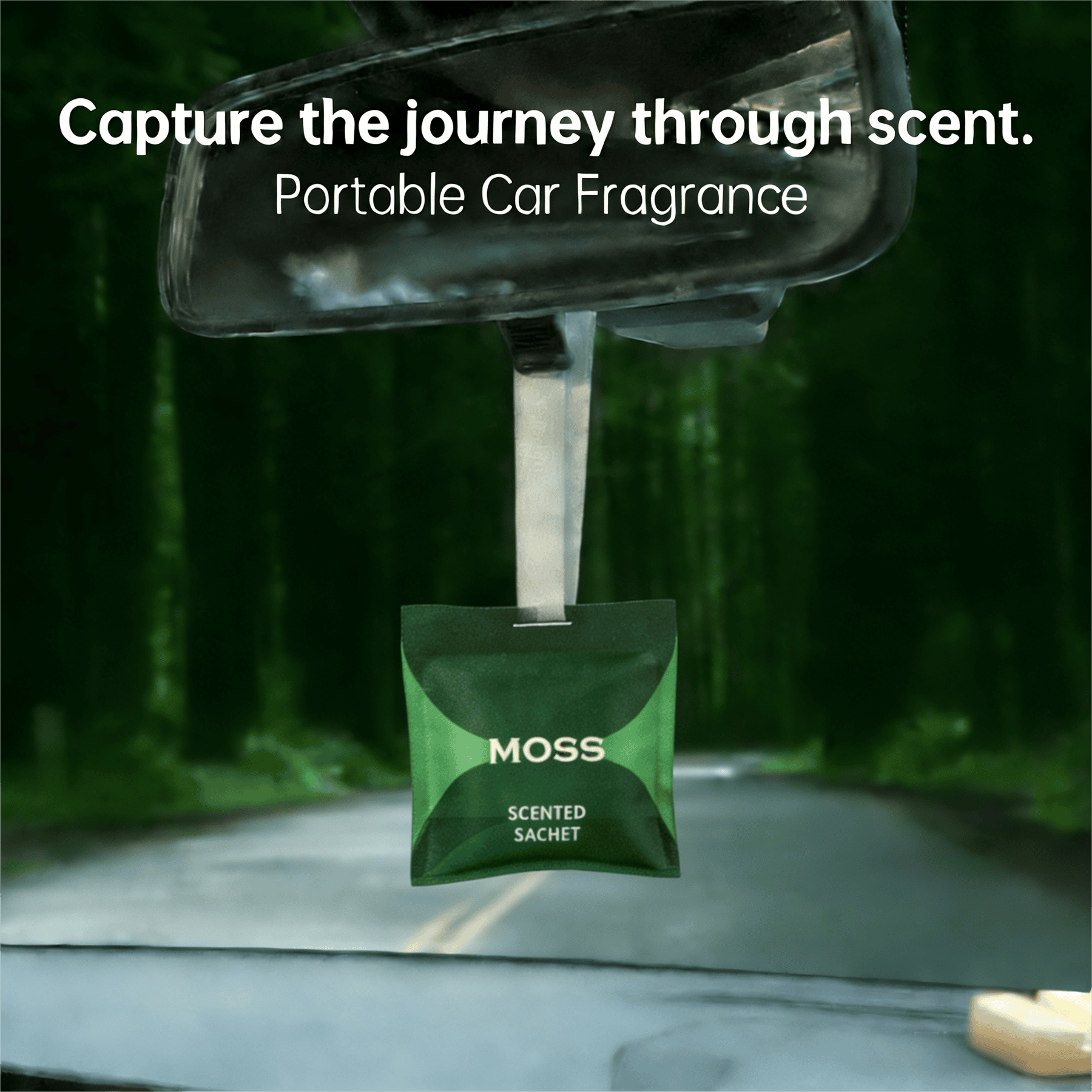 Zooly Lot de sachets parfumés pour voiture - Mousse des montagnes de l’Himalaya (Vert), 12 g, 1 lot