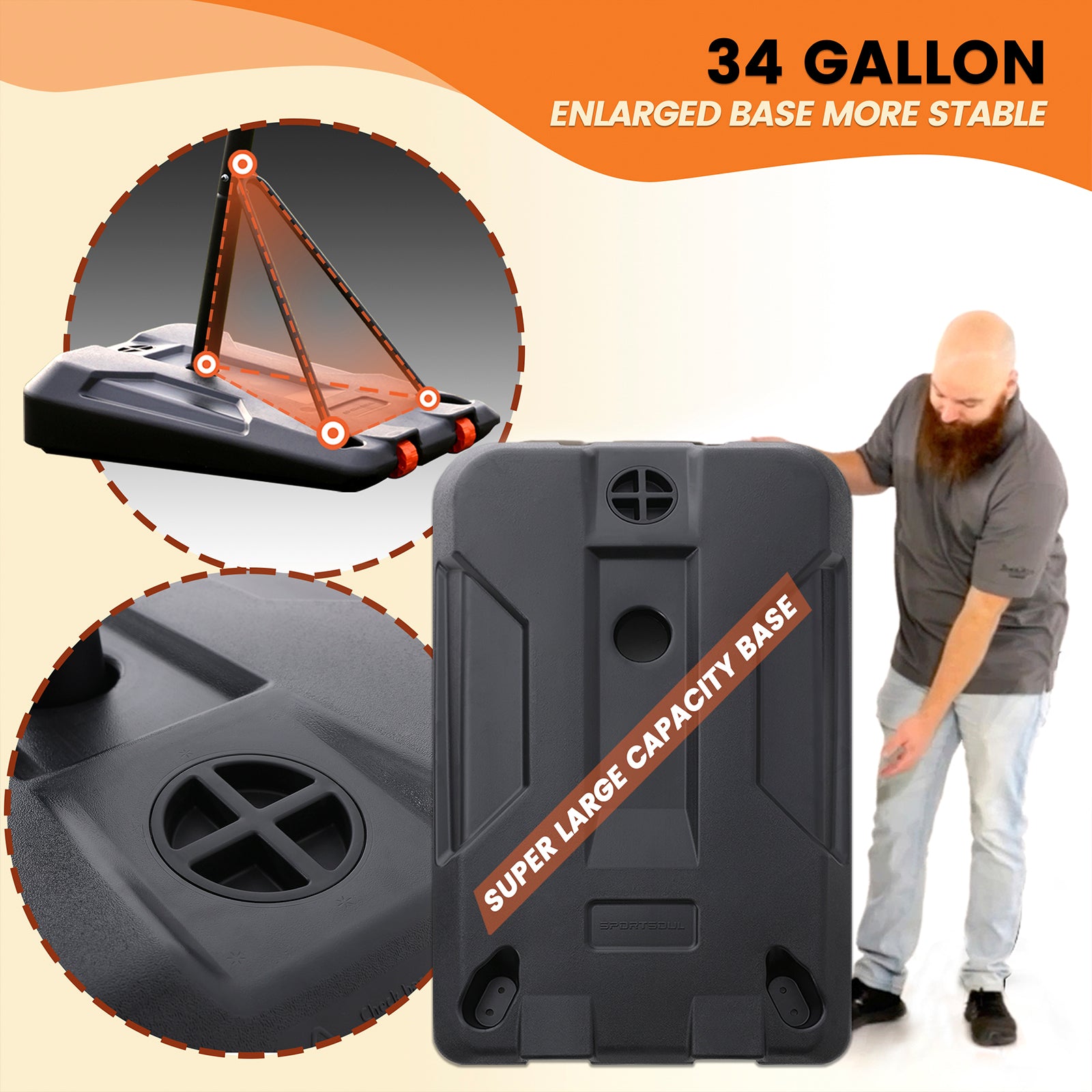 Sportsoul Panier de basket-ball portable - Série X - 54 pouces - 1 ensemble