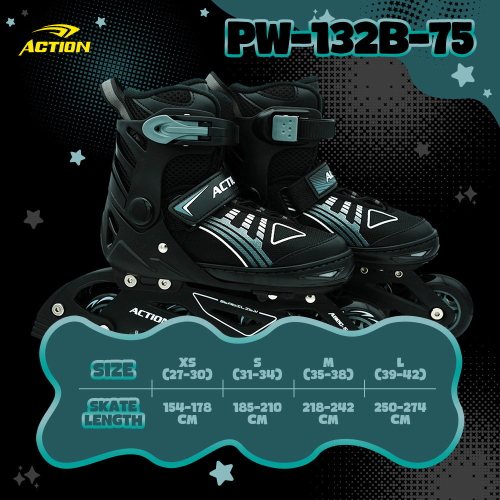 ACTION Patins à roulettes en ligne PW-132B-75 - XS