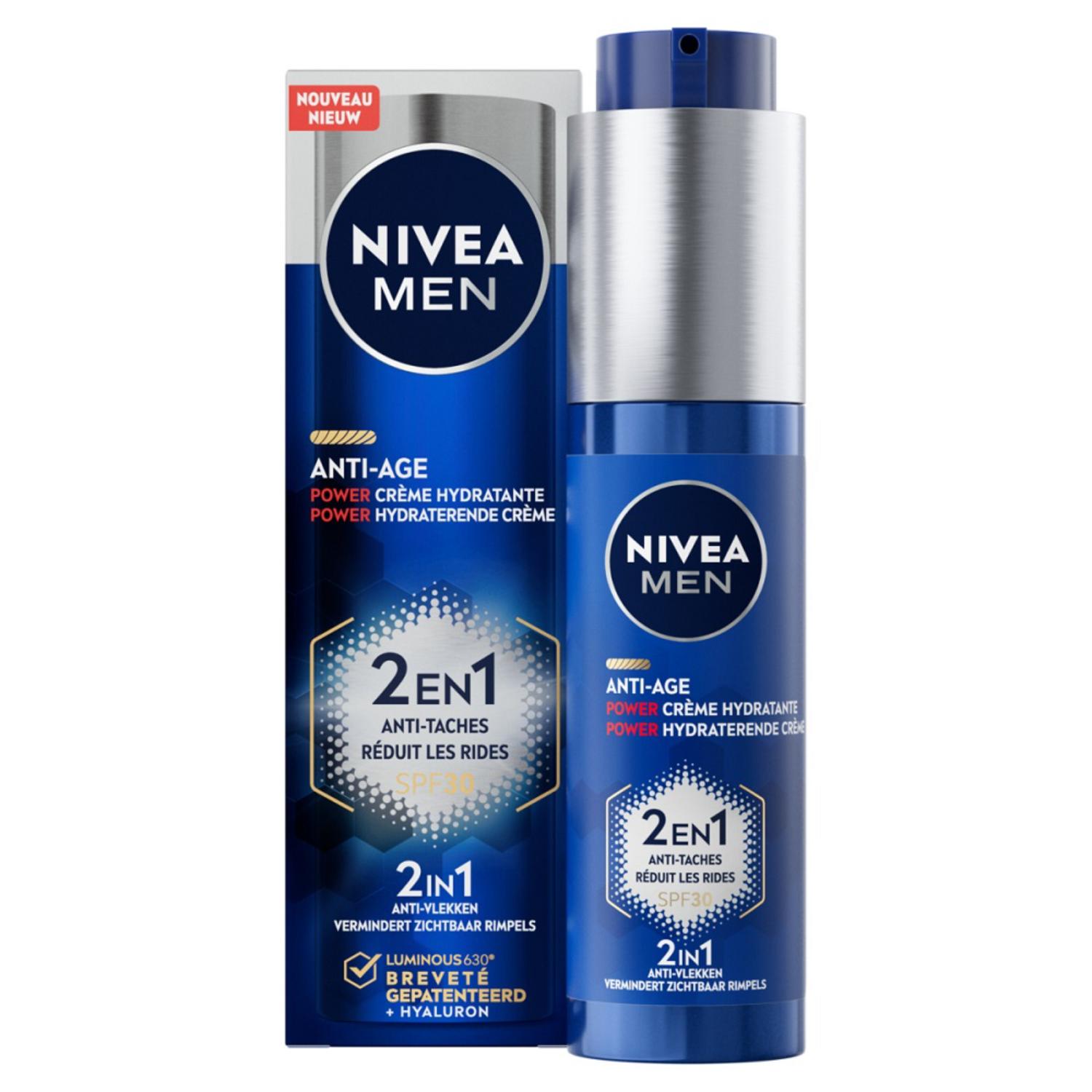NIVEA MEN Anti‑Age Power Visage Crème 2‑en‑1 Anti‑Âge & Anti‑Taches 50ml