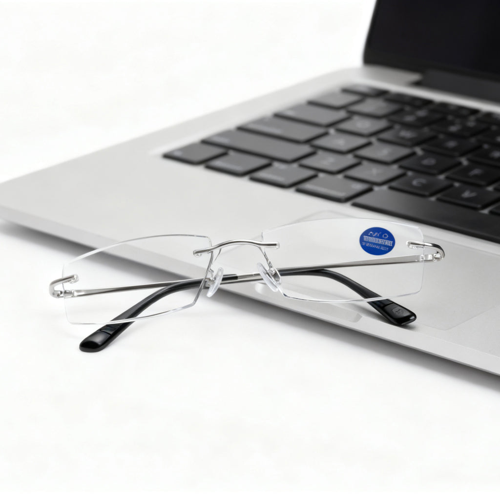 White Label Lunettes de lecture sans monture 250d (Argent) Lunettes de lecture unisexes, Simples et durables, Essentielles pour le bureau et la maison