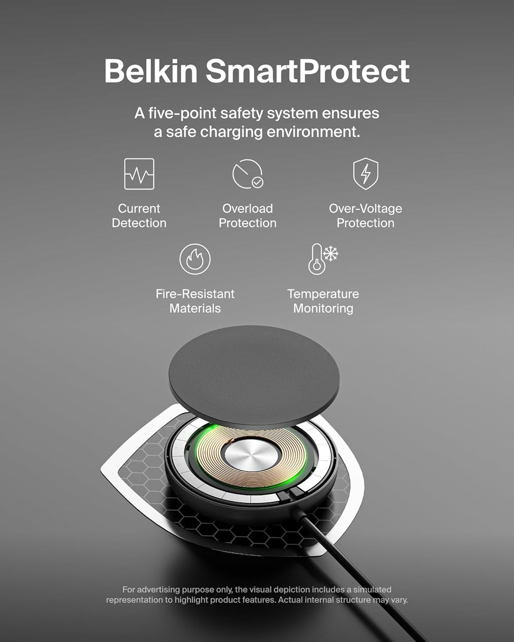 Belkin Station de charge sans fil 15 W certifiée Qi2 et compatible MagSafe - Noir