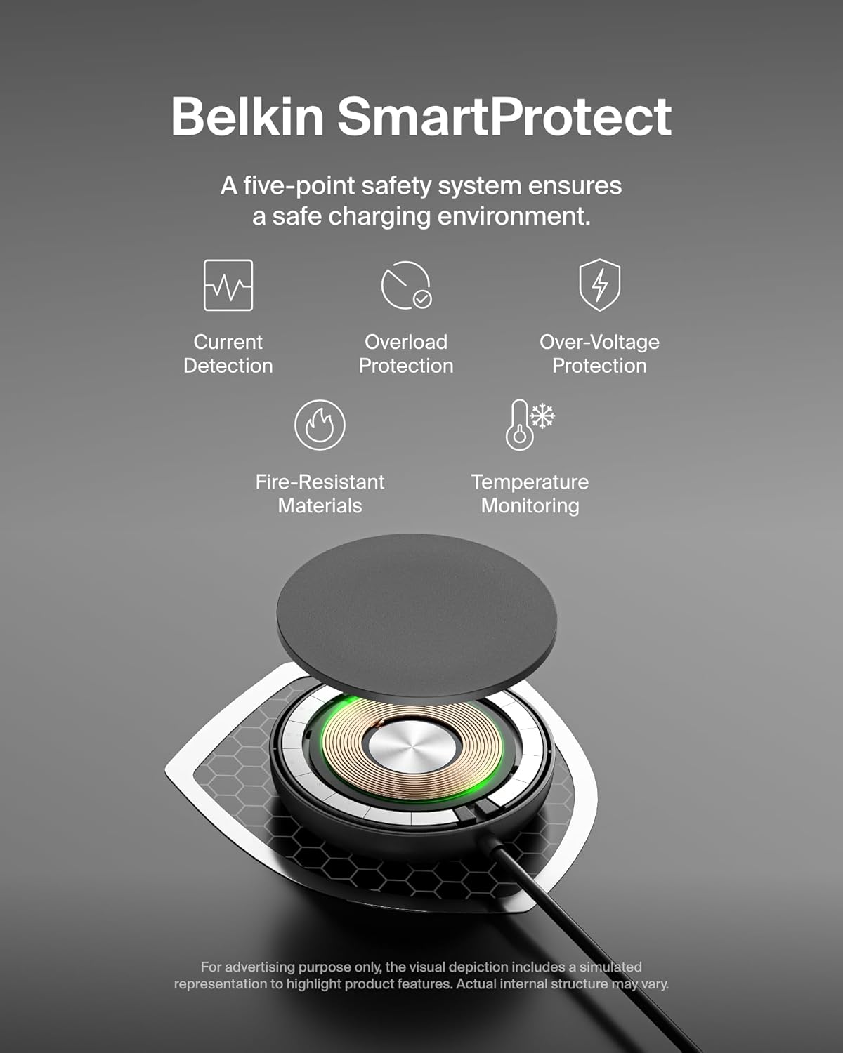 Belkin Station de charge sans fil 15 W certifiée Qi2 et compatible MagSafe - Noir