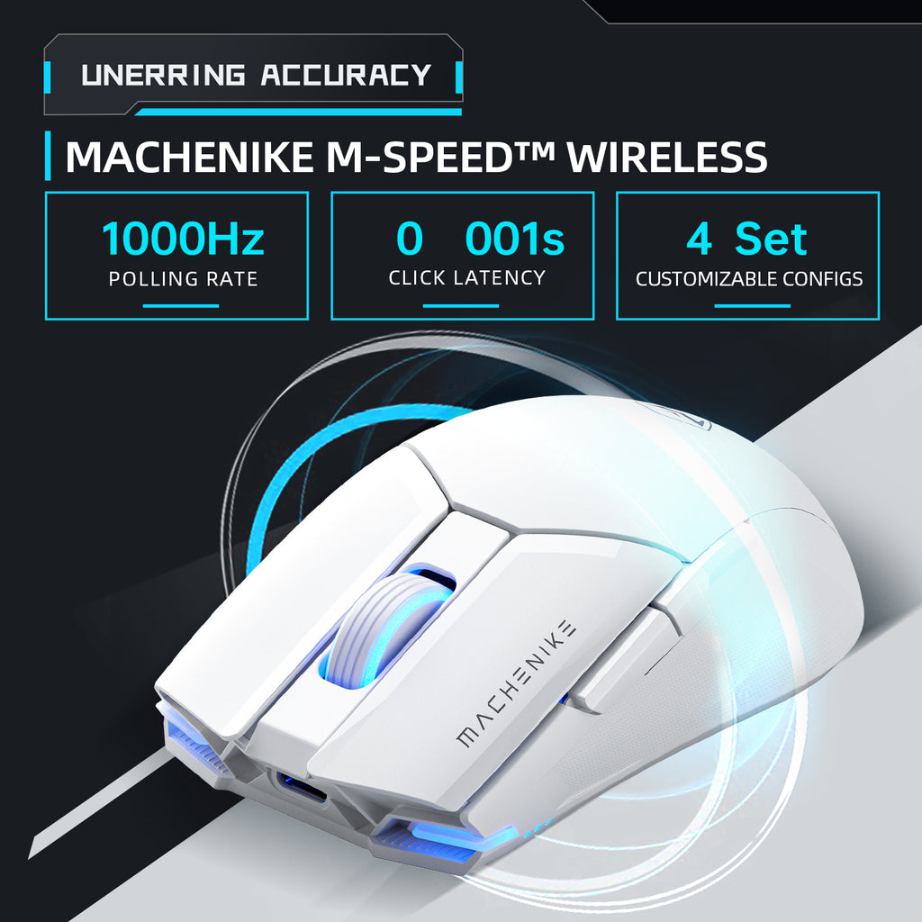 Machenike M7 Pro 3395 Souris bi-mode - Blanc