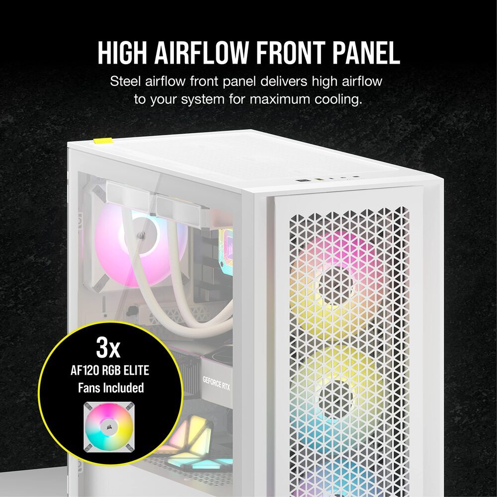 Boîtier PC Corsair iCUE 4000D RGB Moyen Tour - Blanc