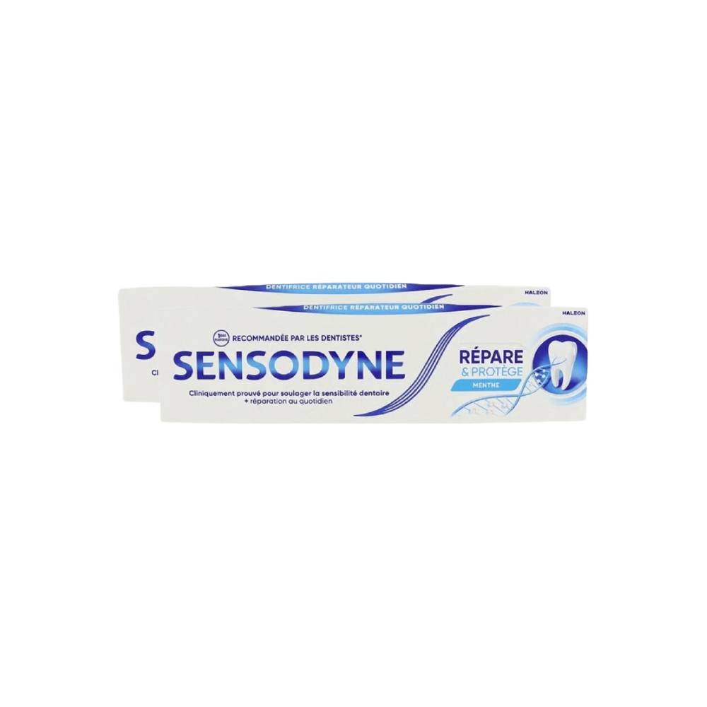 SENSODYNE Dentifrice Repair & Protect Menthe Fraîche 75 ml - Lot de 2 (2 x 75 ml = 2 tubes)