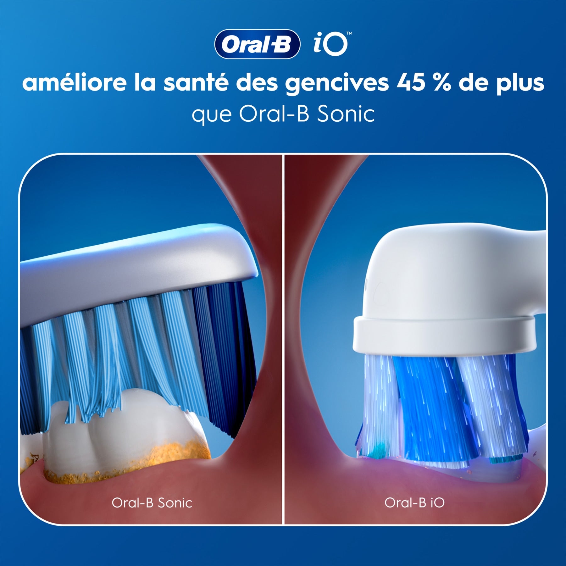 Oral-B iO3 Brosse à Dents Électrique Blue - Protection des gencives avec Capteur de Pression Intelligent et Lumineux, 3 Modes dont "Douceur"