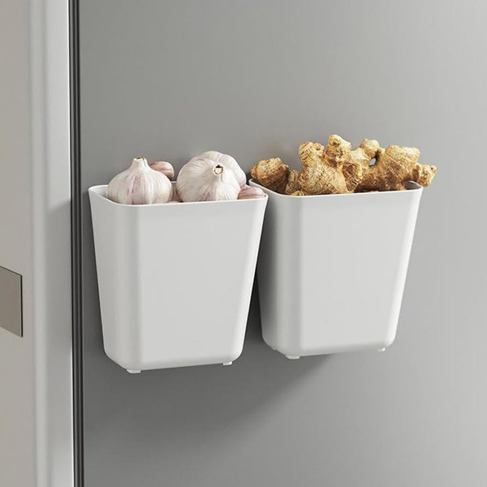 WhereHike Lot de 4 Boîtes de rangement murales auto-adhésives, Boîte de rangement pour porte de placard de cuisine, Organisateur de salle de bain, Boîte de rangement organisatrice pour petits objets de placard, salle de bain, réfrigérateur