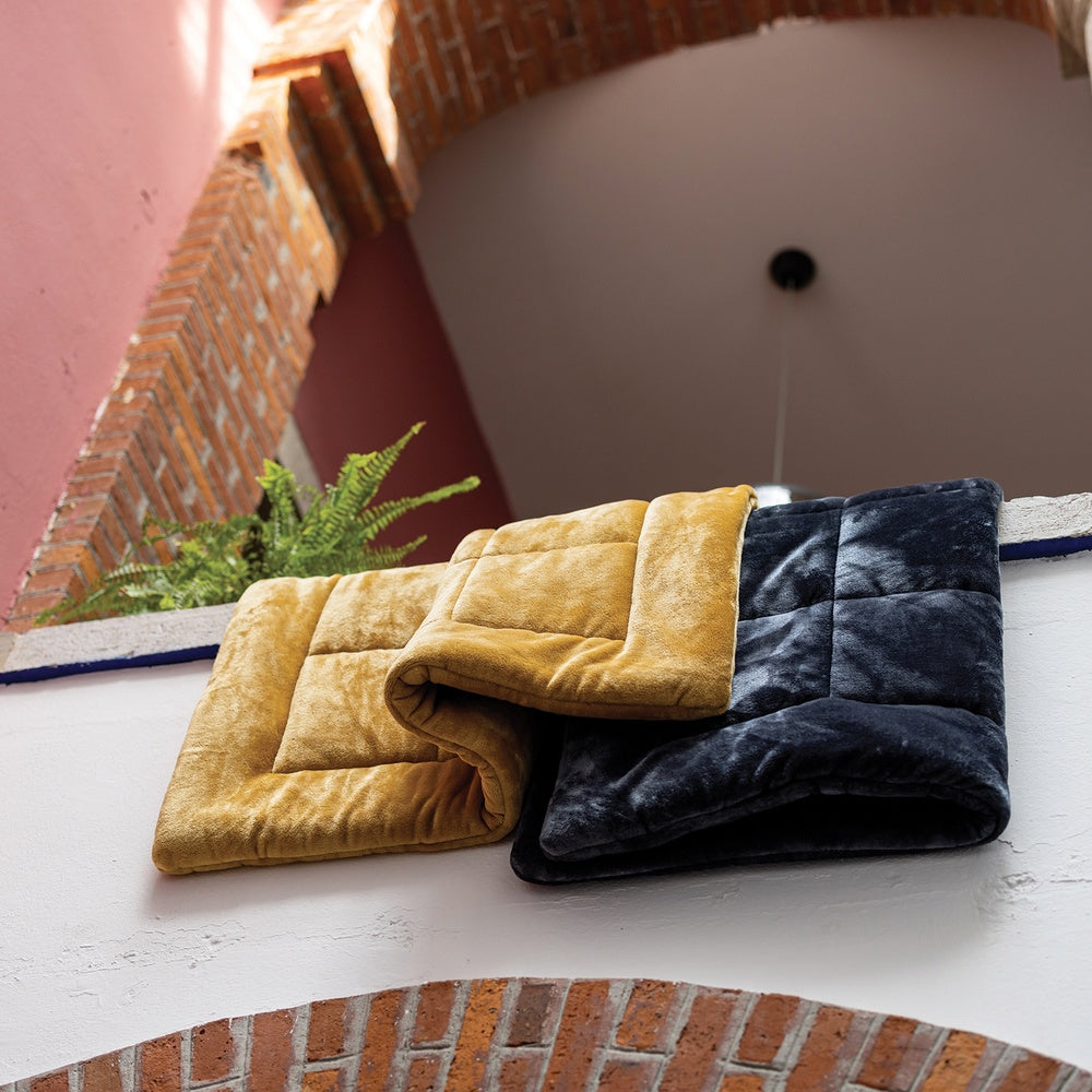 VIVARAISE Betender Plaid ocre - 225 x 260 cm
