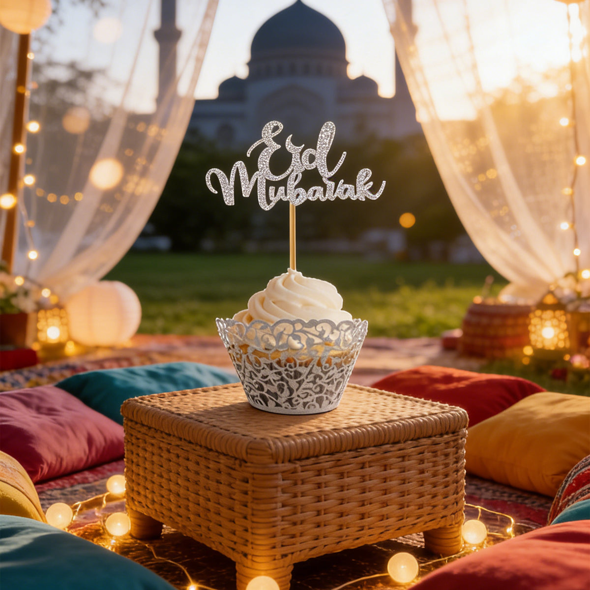 Décorations pour petits gâteaux de fête du Ramadan et de l’Aïd 8 pièces