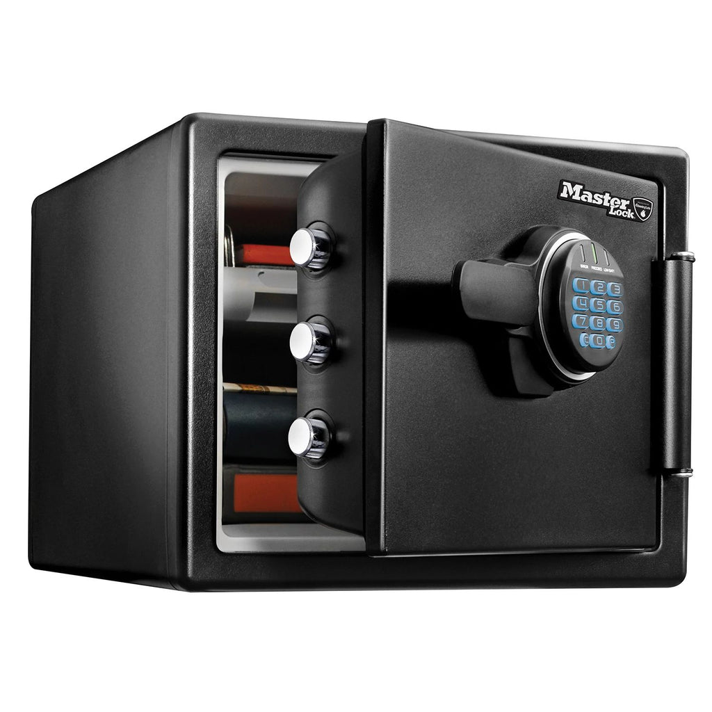Master Lock Coffre-fort certifié résistant au feu et étanche, 22,8 L, 415 x 348 x 491 mm, combinaison numérique avec clavier rétroéclairé, pour la maison et les professionnels