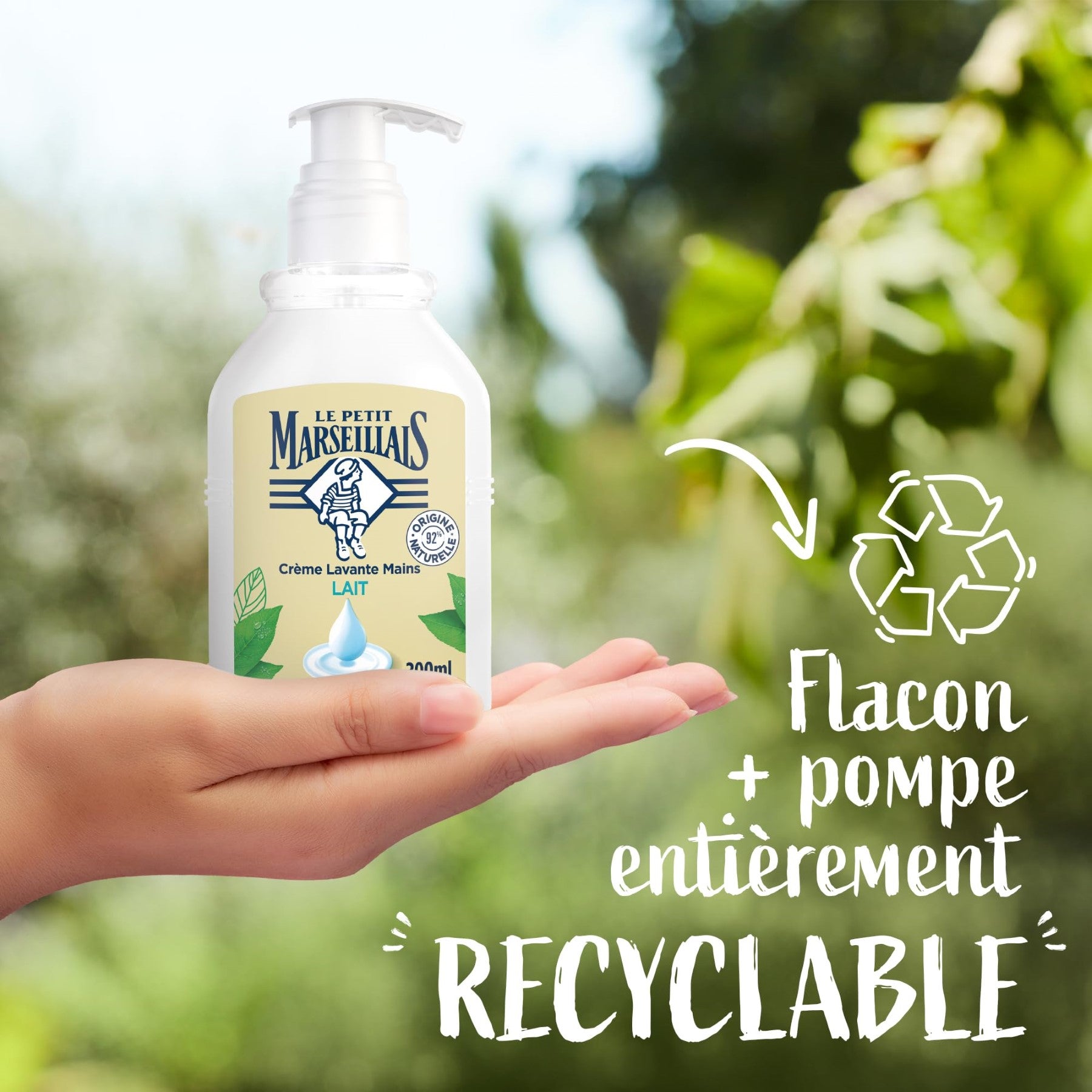 LE PETIT MARSEILLAIS Crème lavante mains à l'extrait de lait pH neutre 300 ml