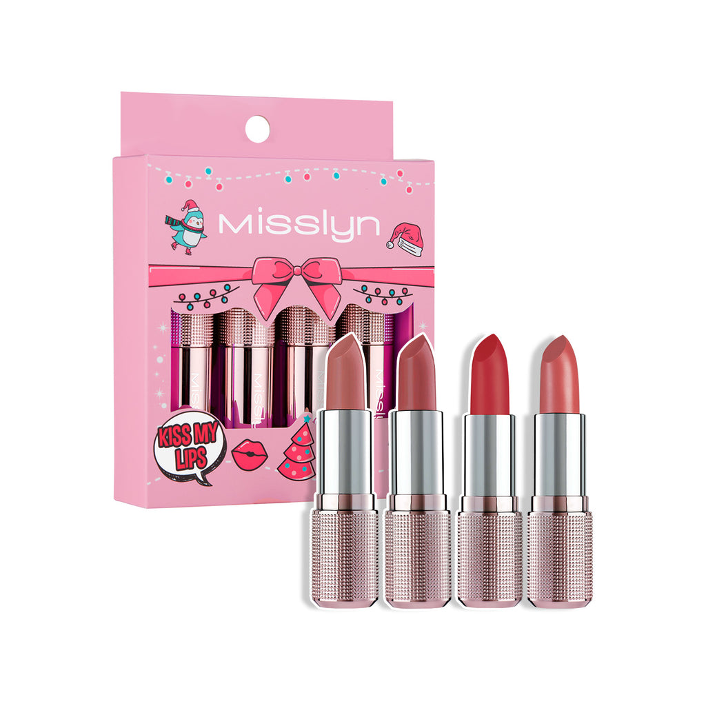 Misslyn Embrasse mes lèvres Coffret 1 (95 Pause café + 110 Tu es une brique + 192 Papillons dans le ventre + 198 Sois mon miel)